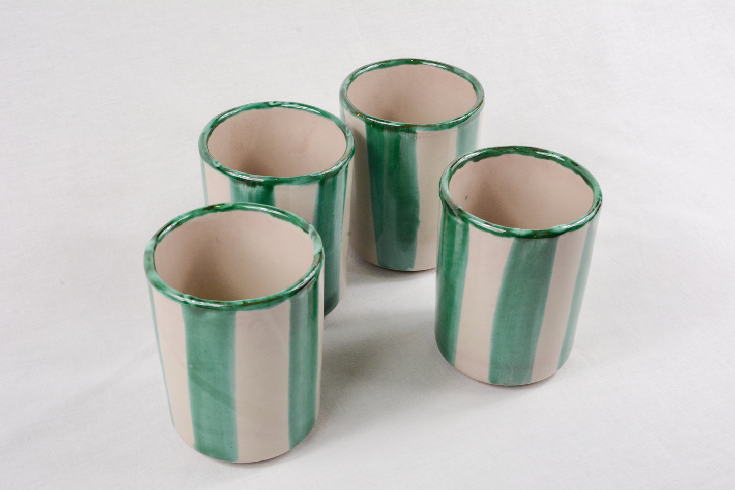 Pack 4 vasos a rayas verde