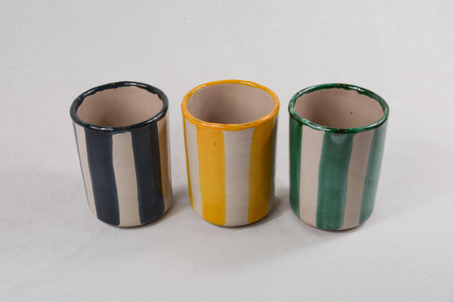 Pack 3 vasos a rayas de colores