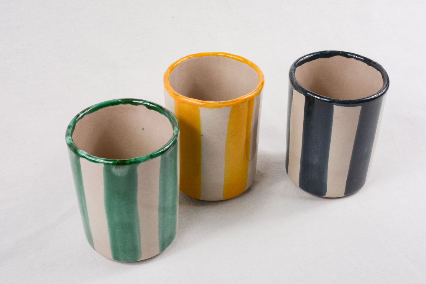 Pack 3 vasos a rayas de colores
