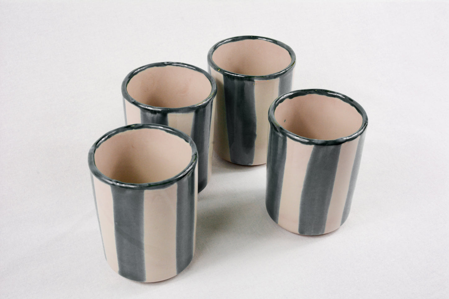 Pack 4 vasos a rayas azules