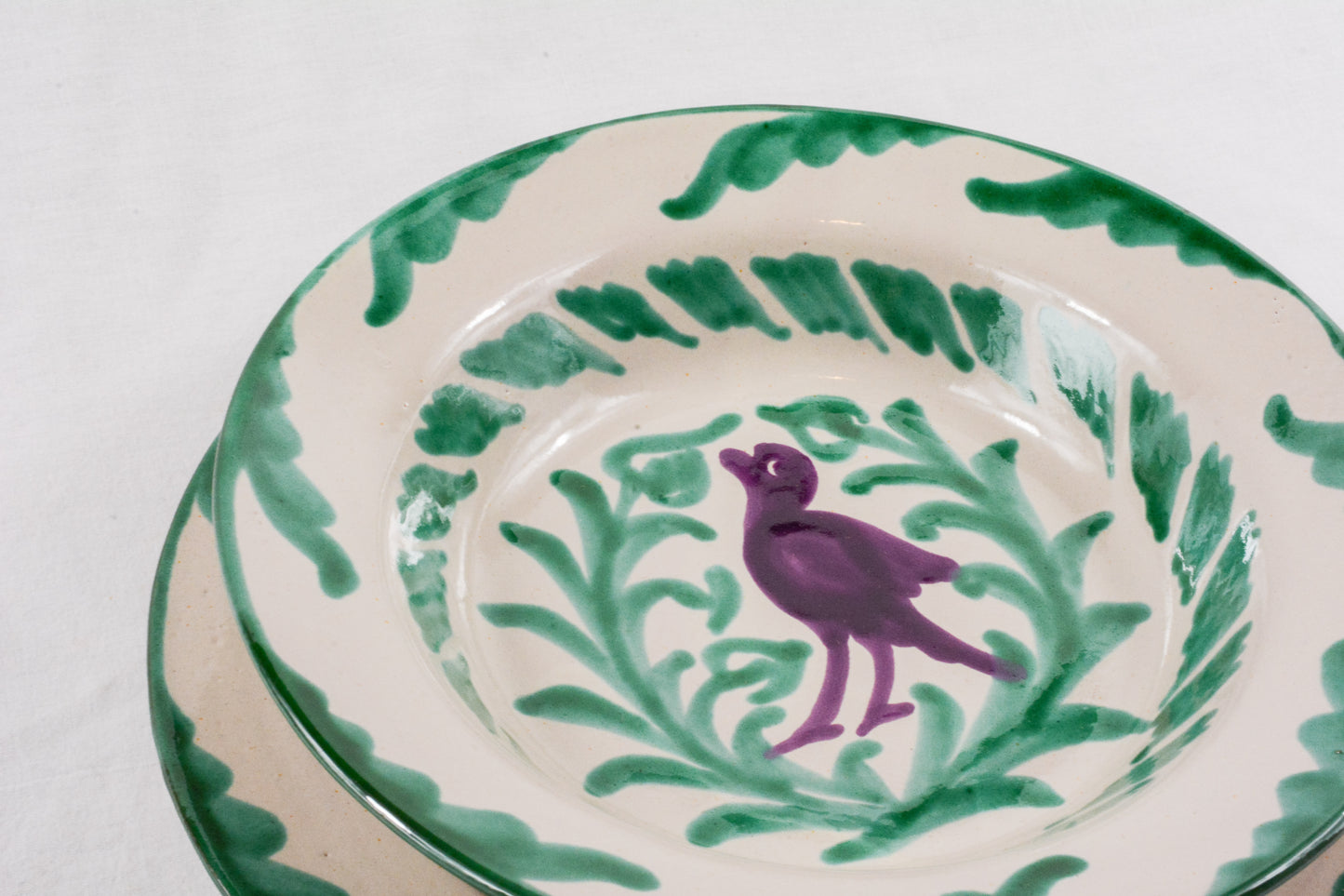 Pack plato llano y hondo verde y morado