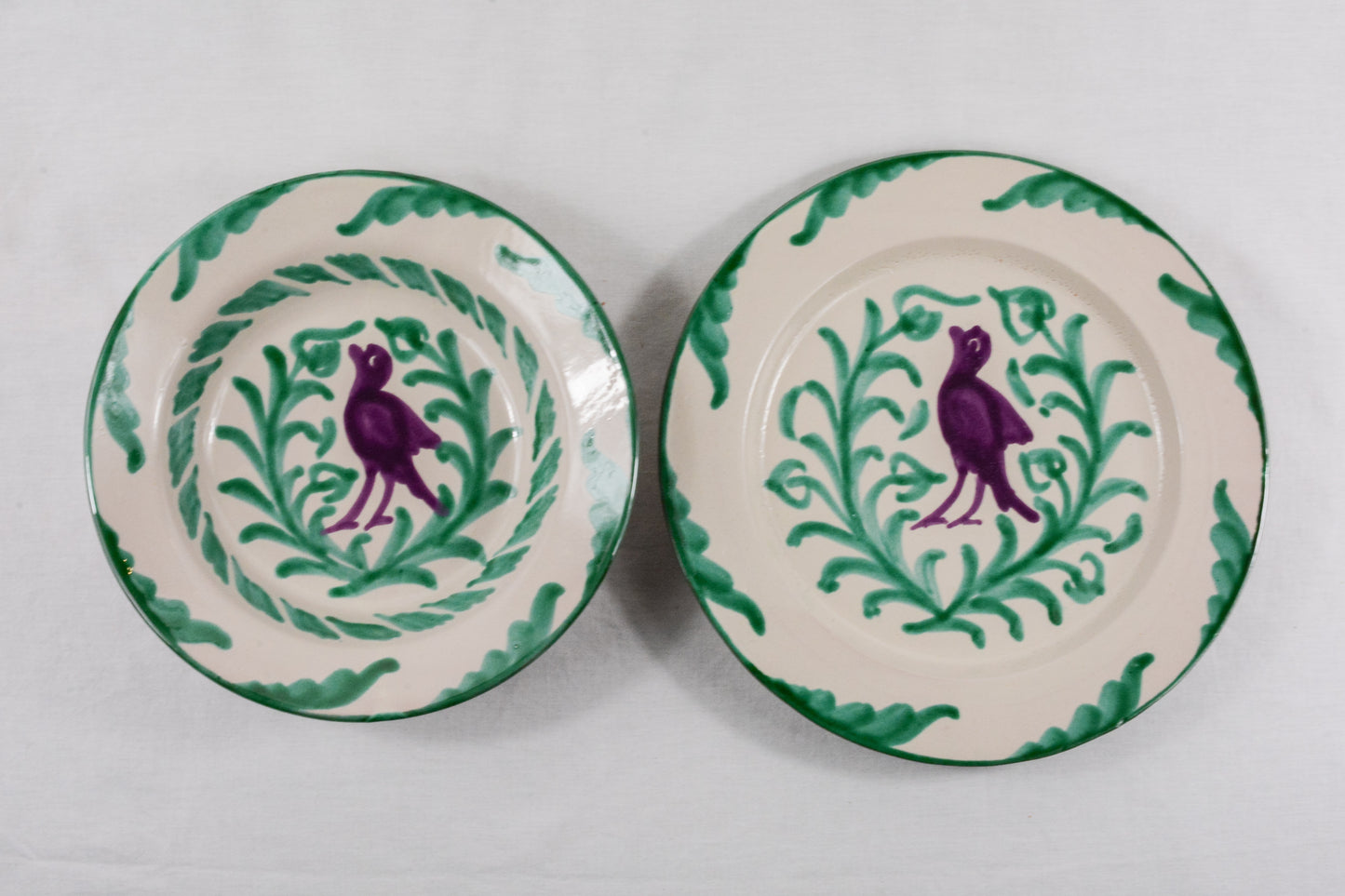 Pack plato llano y hondo verde y morado