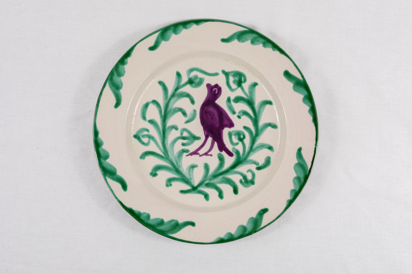 Plato llano verde y morado
